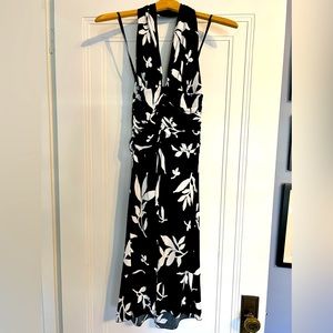 ~Lillie Rubin Black and white Floral Halter Dress Sz. S *EUC MSRP: $399